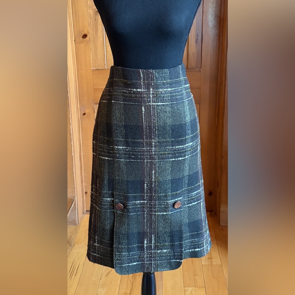 Jenne Maac Plaid Wool Blend Skirt Lined (S) - Picture 3 of 17